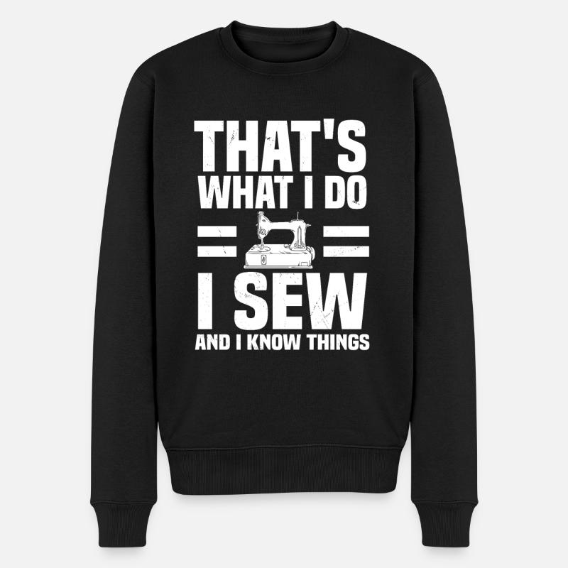 Coudre - Pull Premium bio Homme - noir