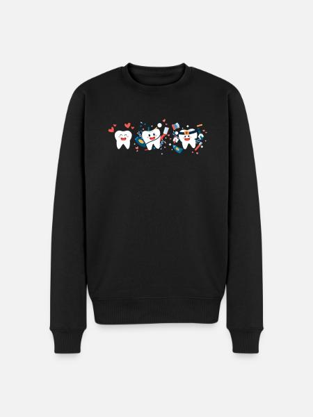 Teeth - Men's Premium Organic Jumper - black