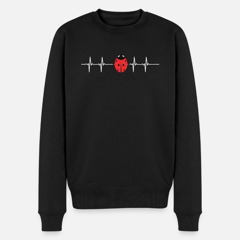 Battement de cœur de coccinelle - Pull Premium bio Homme - noir