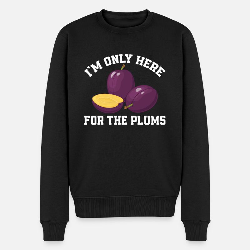 Pflaumen - Männer Premium Bio Pullover - Schwarz