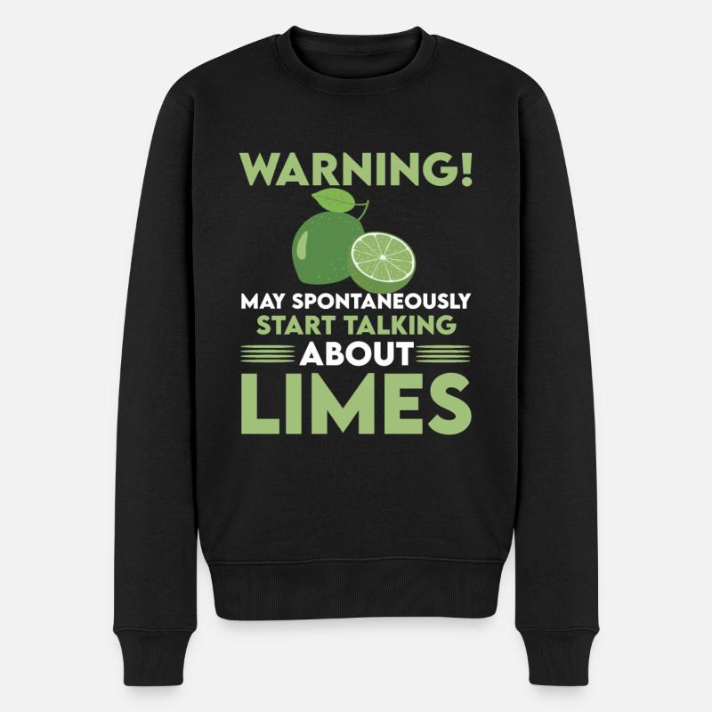 Limette Liebhaber - Männer Premium Bio Pullover - Schwarz