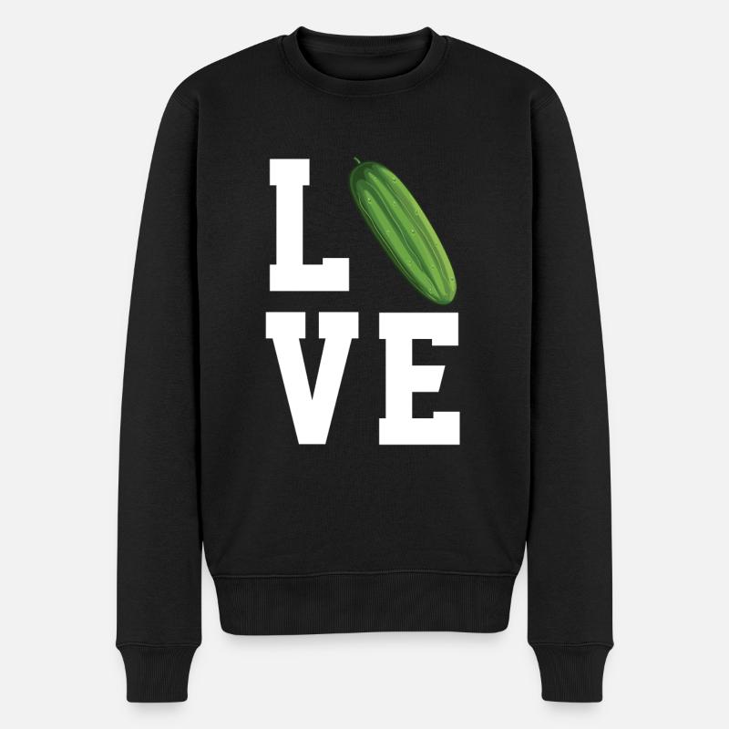 Liebe Gurke - Männer Premium Bio Pullover - Schwarz