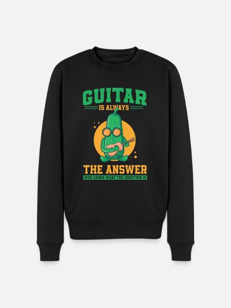 Zucchini Gitarrist - Männer Premium Bio Pullover - Schwarz