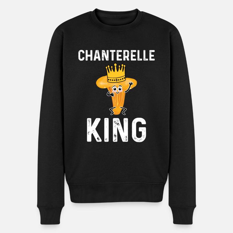 Pfifferling König - Männer Premium Bio Pullover - Schwarz