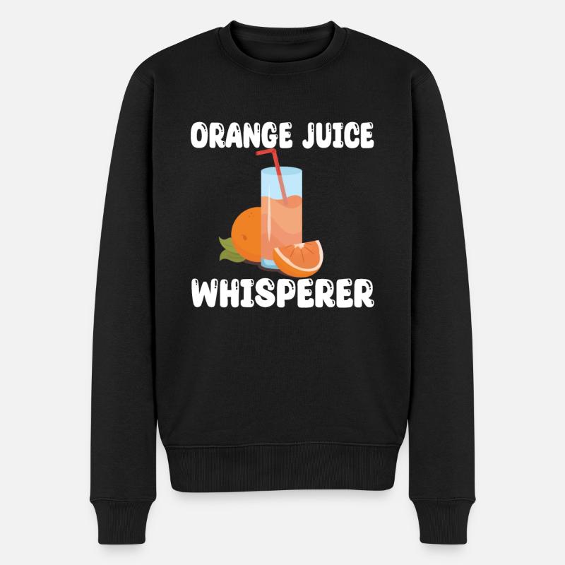 Orangensaft Flüsterer - Männer Premium Bio Pullover - Schwarz