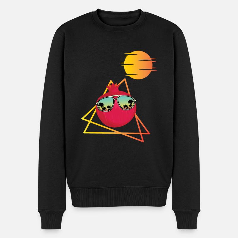 Granatapfel 80er Jahre - Männer Premium Bio Pullover - Schwarz