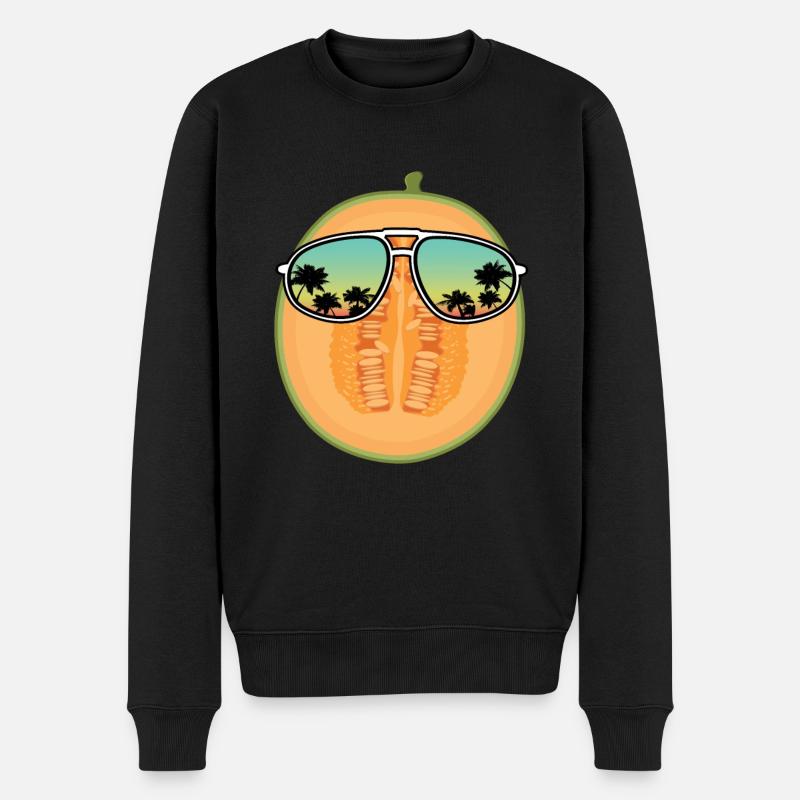 Melon cantaloup - Pull Premium bio Homme - noir