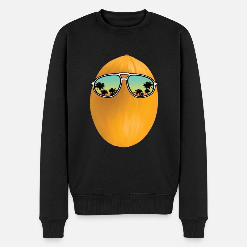 Honigmelone - Männer Premium Bio Pullover - Schwarz