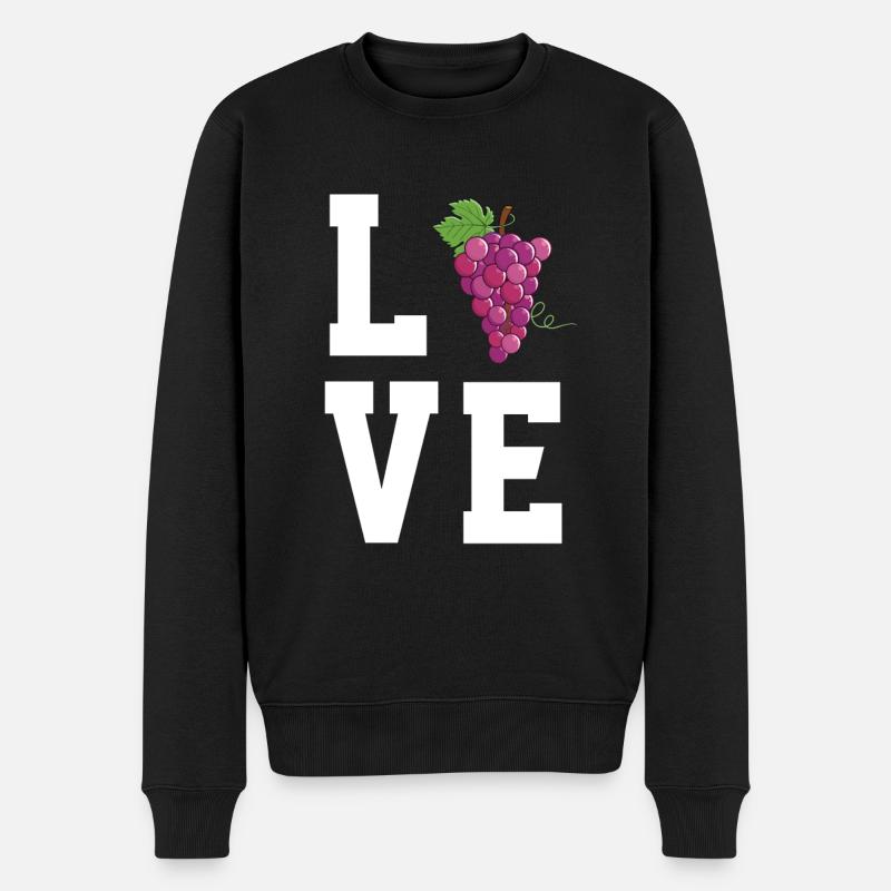 Liebe Rote Trauben - Männer Premium Bio Pullover - Schwarz