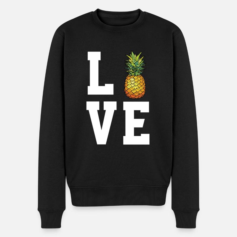 Liebe Ananas - Männer Premium Bio Pullover - Schwarz