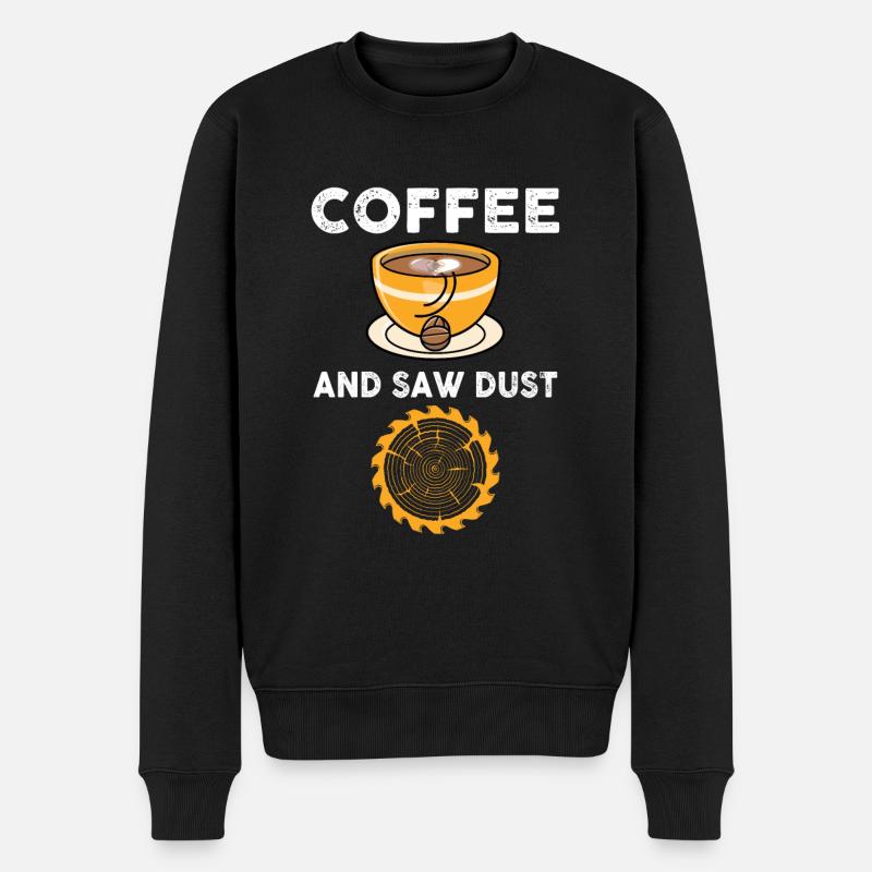 Café et sciure de bois - Pull Premium bio Homme - noir