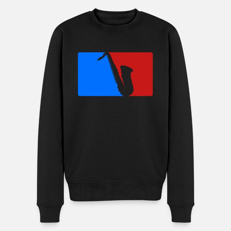 Saxophon - Männer Premium Bio Pullover - Schwarz