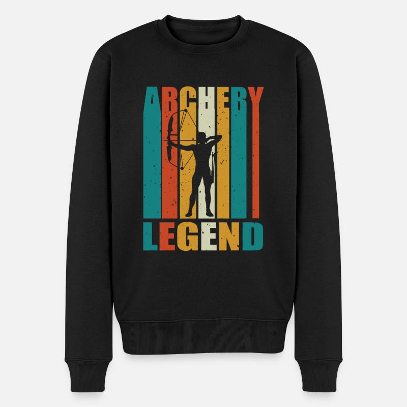 Bogenschiessen Legende - Männer Premium Bio Pullover - Schwarz