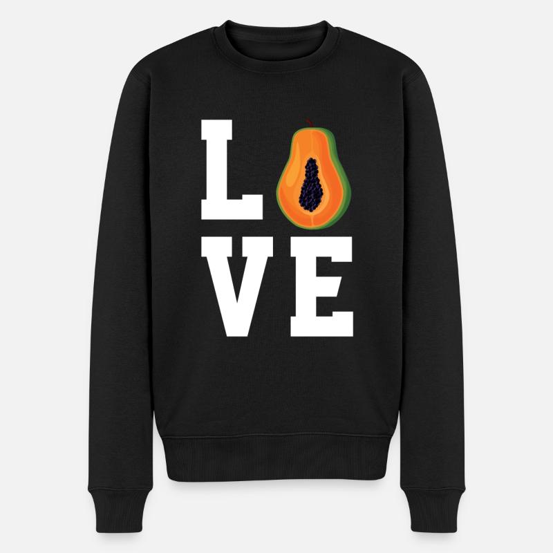 Papaya - Männer Premium Bio Pullover - Schwarz