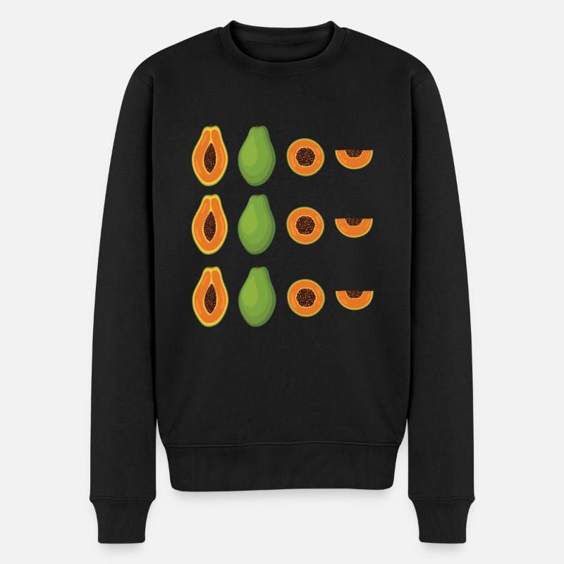 Papaya - Männer Premium Bio Pullover - Schwarz