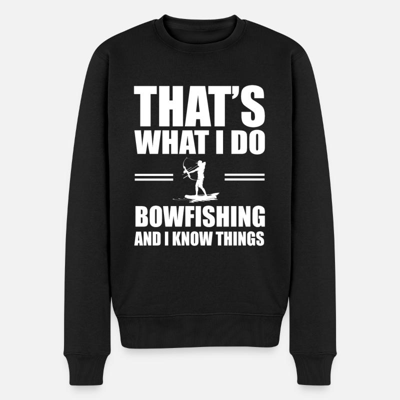 Bogenfischen - Männer Premium Bio Pullover - Schwarz