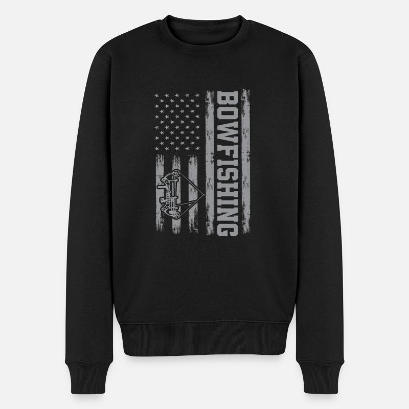 Bogenfischen Amerika - Männer Premium Bio Pullover - Schwarz