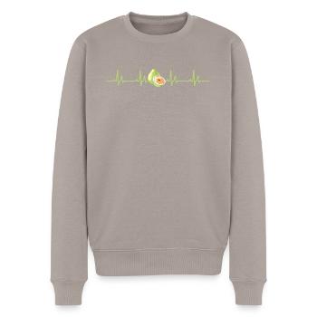 Pomelo Heartbeat - Men's Premium Organic Jumper - taupe - Front - Nico (187cm)