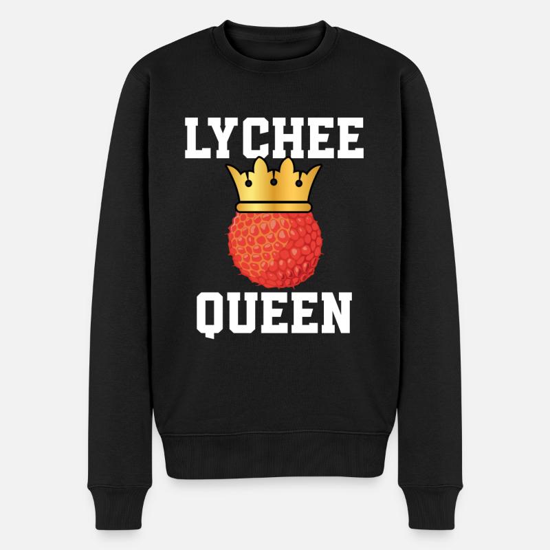 Litschi Königin - Männer Premium Bio Pullover - Schwarz