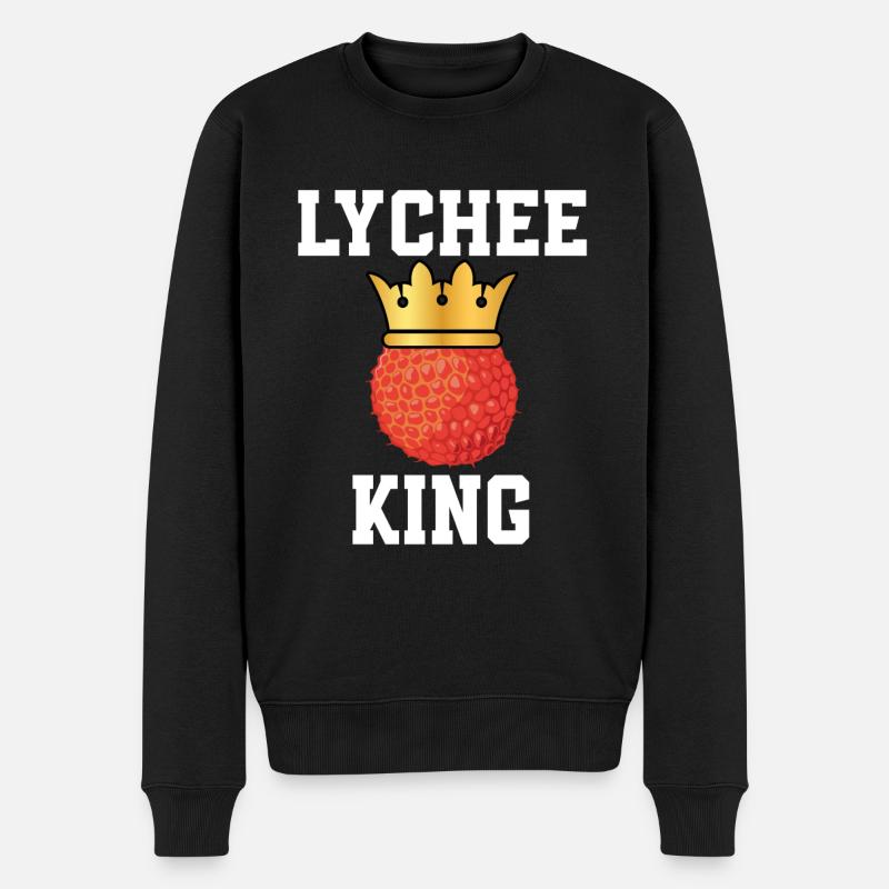 Lychee König - Männer Premium Bio Pullover - Schwarz