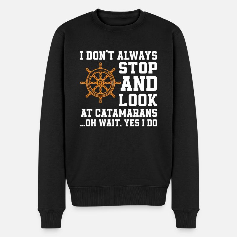 Katamaran Liebhaber - Männer Premium Bio Pullover - Schwarz