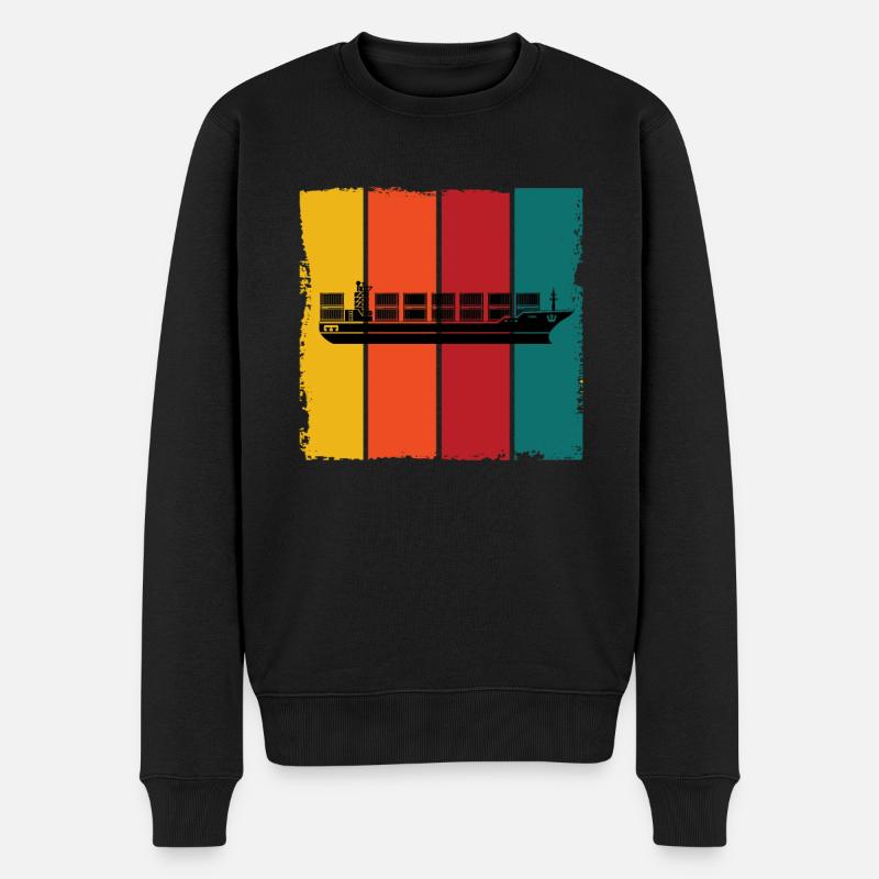 Containerschiff - Männer Premium Bio Pullover - Schwarz