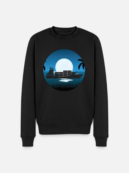 Feeder Ship Moon - Men's Premium Organic Jumper - black