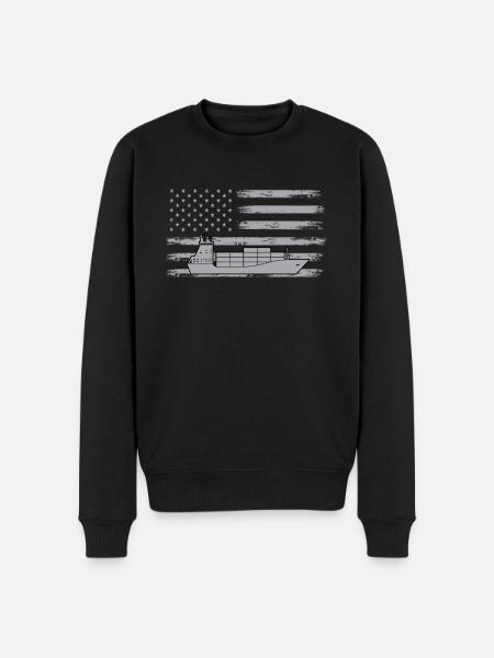 Feeder vessel USA - Men's Premium Organic Jumper - black