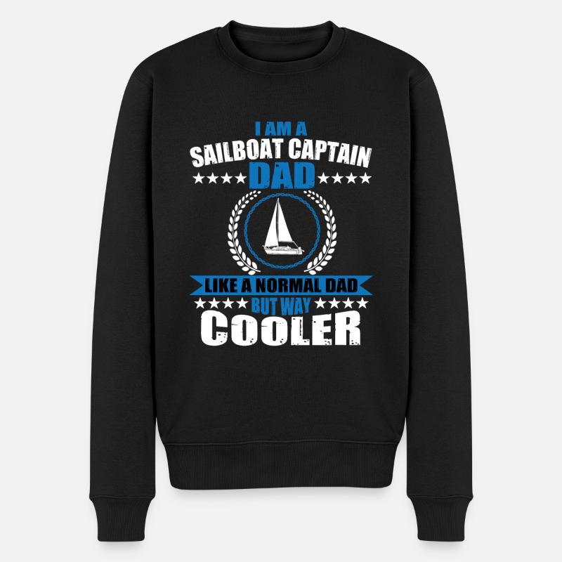 Lustiger Segelboot-kapitän-vati - Männer Premium Bio Pullover - Schwarz