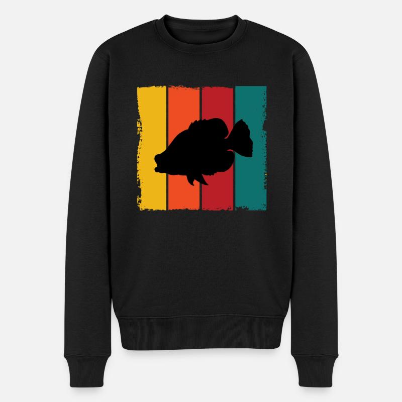Silhouette de poisson crappie - Pull Premium bio Homme - noir