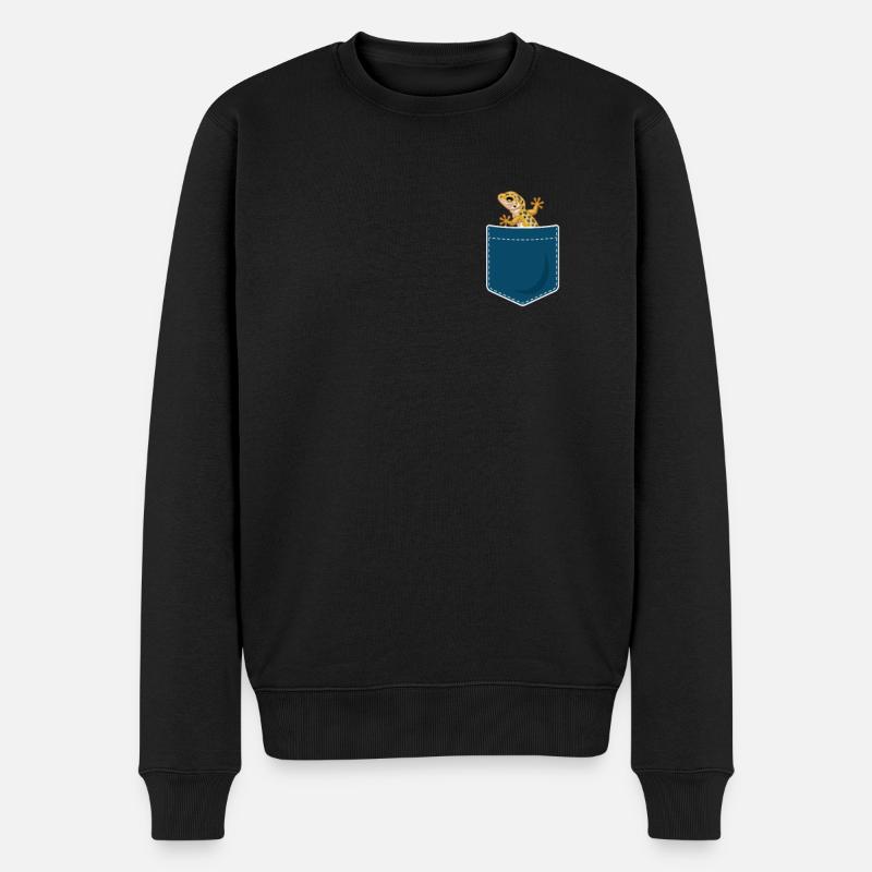 Poche de poitrine Gecko - Pull Premium bio Homme - noir