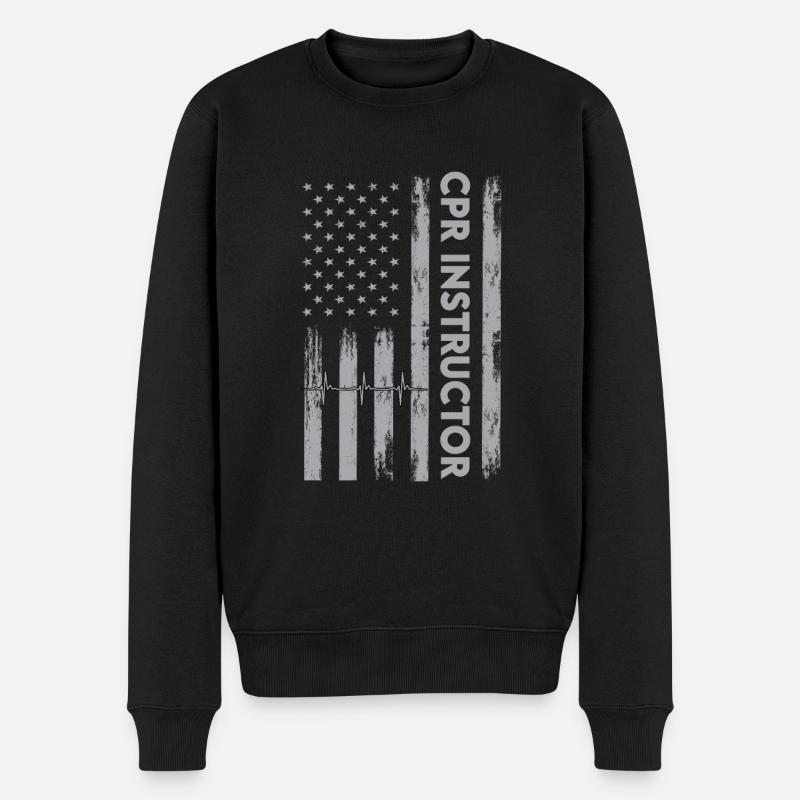 Cpr-ausbilder In Den Usa - Männer Premium Bio Pullover - Schwarz