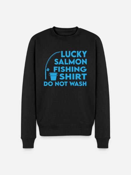 Happy Salmon Fishing Shirt - Men's Premium Organic Jumper - black