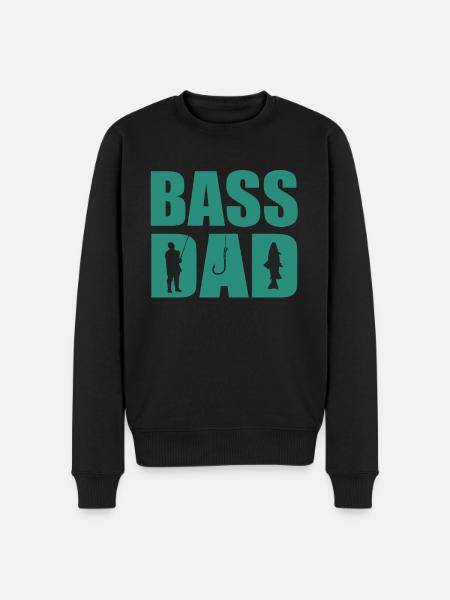 Funny Bass Angler Papa - Men's Premium Organic Jumper - black
