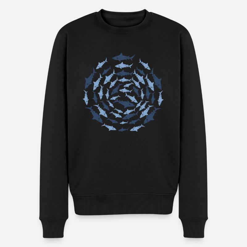 Groupe de requins - Pull Premium bio Homme - noir