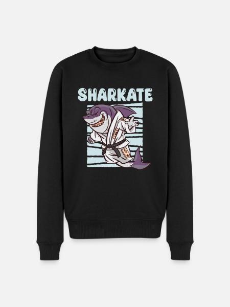 Sharkate Funny Karate Shark - Men's Premium Organic Jumper - black