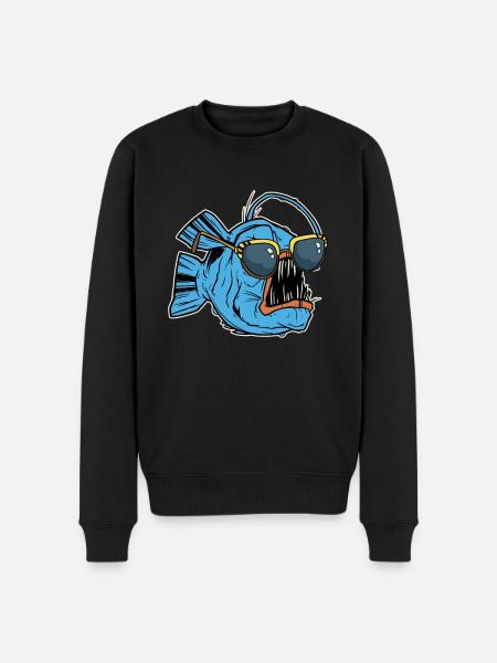 Monkfish With Sunglasses - Men's Premium Organic Jumper - black