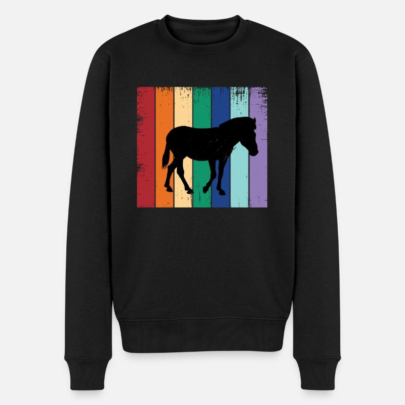 Zebra - Männer Premium Bio Pullover - Schwarz