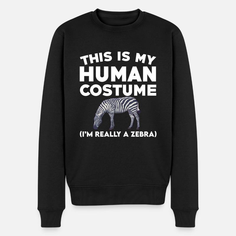 Zebra Spruch - Männer Premium Bio Pullover - Schwarz