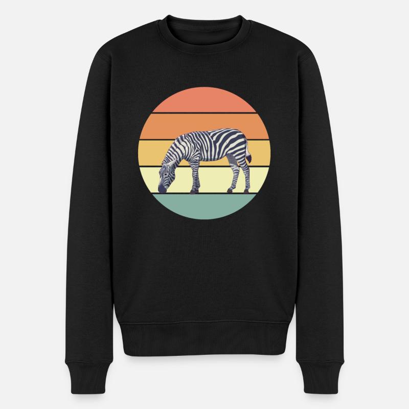 Retro Zebra Gift - Men's Premium Organic Jumper - black