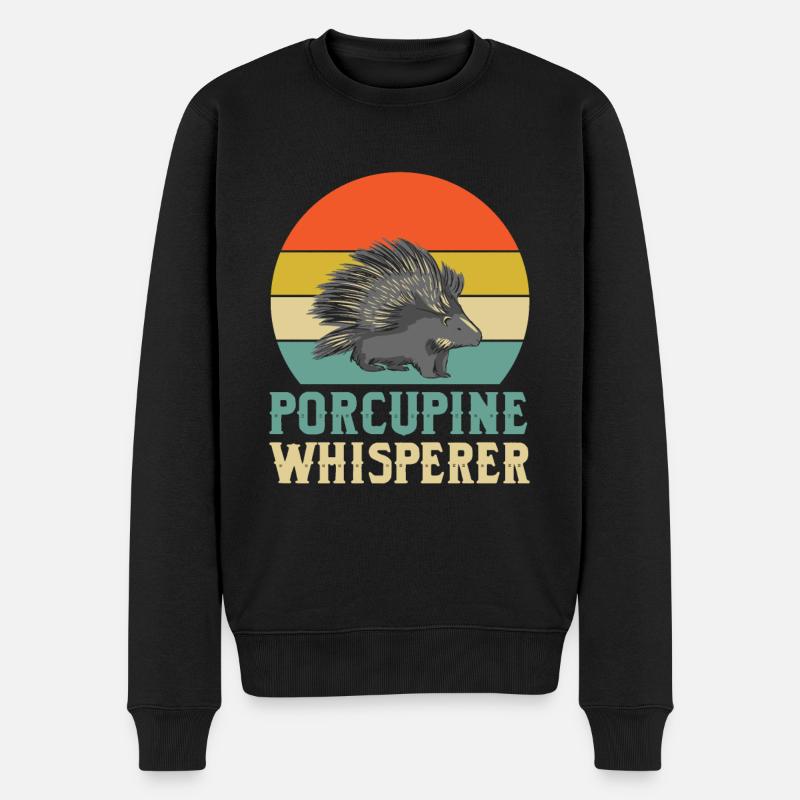 Stachelschwein Flüsterer - Männer Premium Bio Pullover - Schwarz