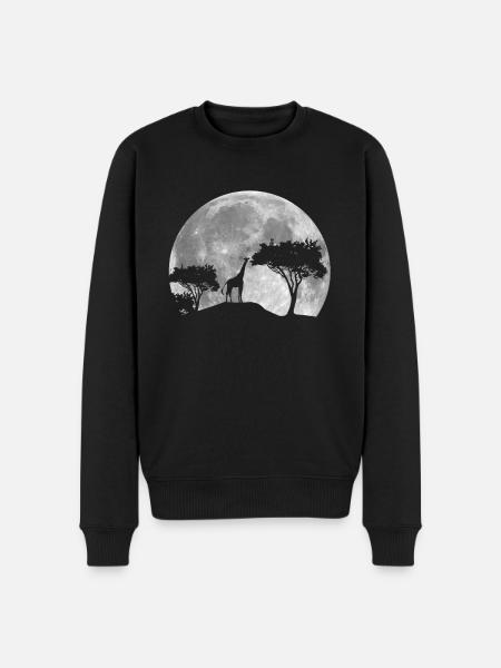 Giraffe At Night - Men's Premium Organic Jumper - black
