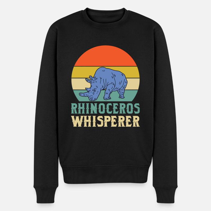 Nashorn-flüsterer - Männer Premium Bio Pullover - Schwarz