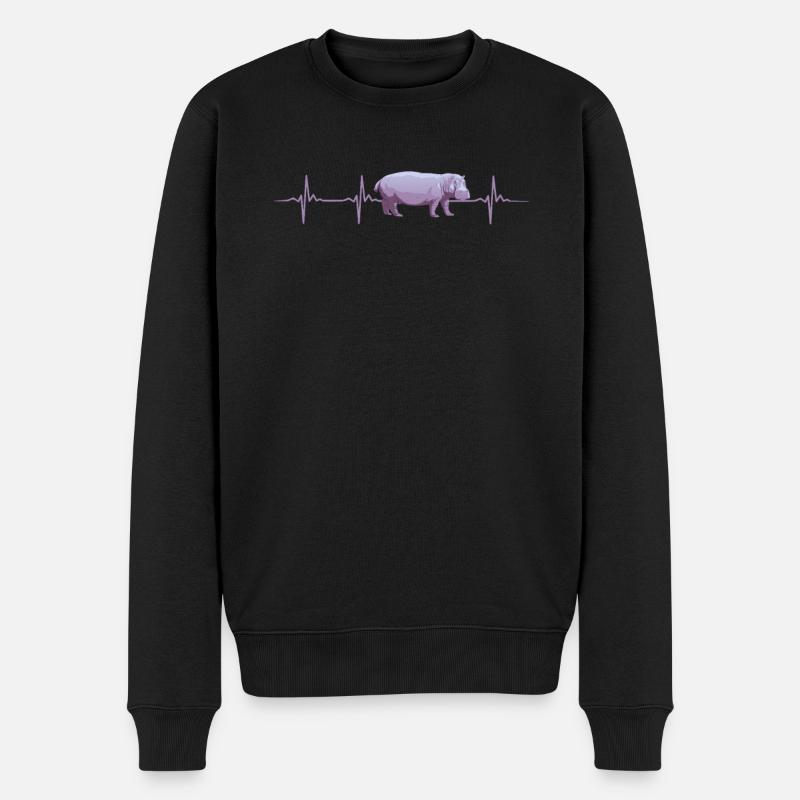 Hippo Heartbeat - Pull Premium bio Homme - noir