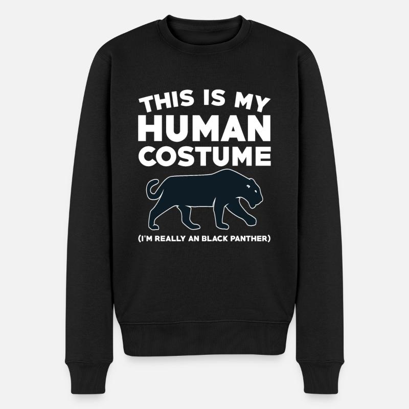 Schwarzer Panther Kostüm - Männer Premium Bio Pullover - Schwarz