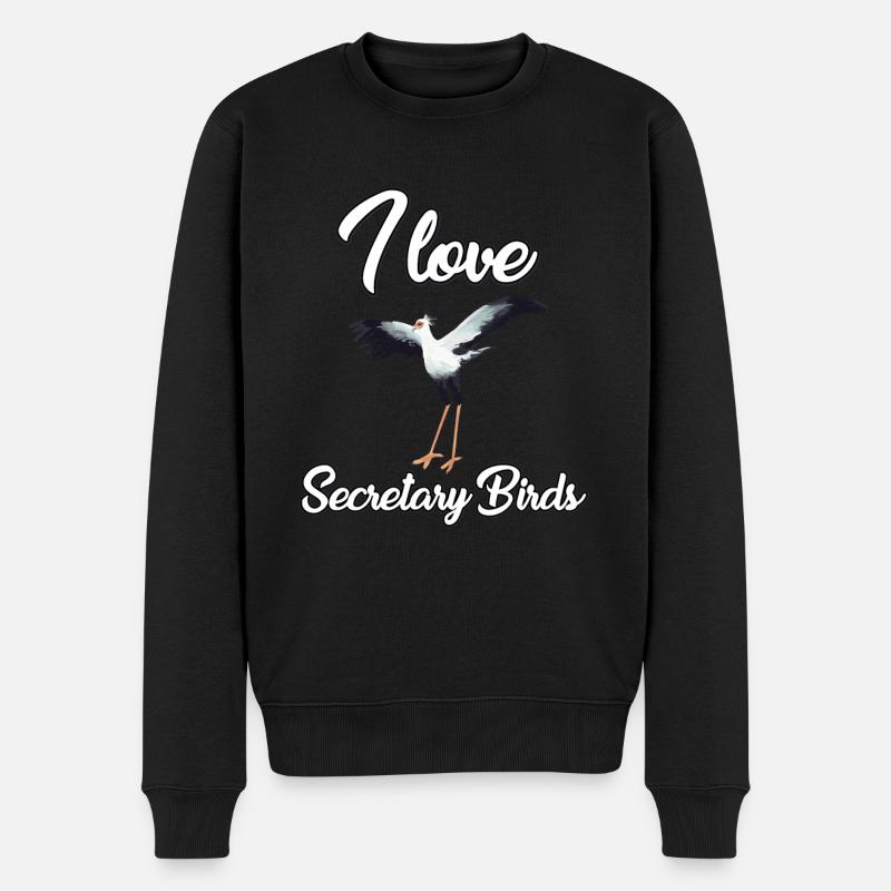 Ich Liebe Sekretär Vögel - Männer Premium Bio Pullover - Schwarz