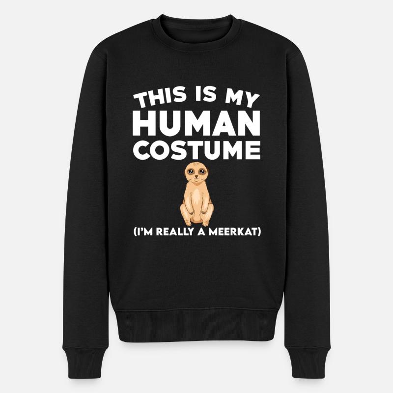 Lustiges Erdmännchen-outfit - Männer Premium Bio Pullover - Schwarz