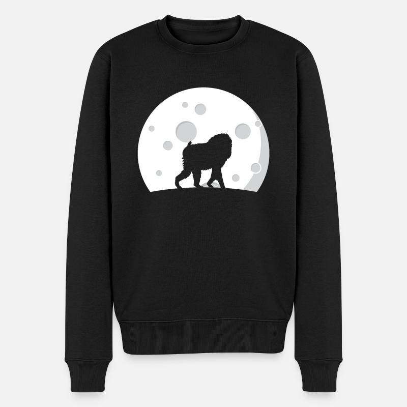 Babouin la nuit - Pull Premium bio Homme - noir