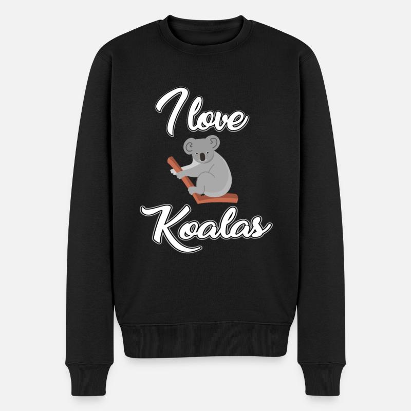 Ich Liebe Koalas - Männer Premium Bio Pullover - Schwarz