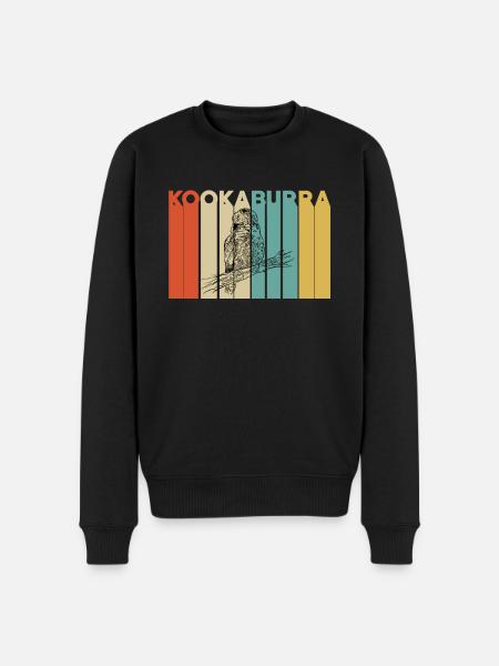 RetrO Kookaburra Bird - Men's Premium Organic Jumper - black
